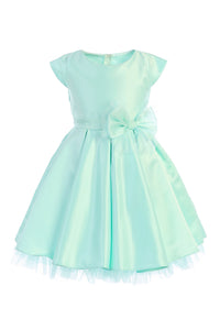 Little Girl Dress with Oversized Bow - LAK711 - MINT - LA Merchandise