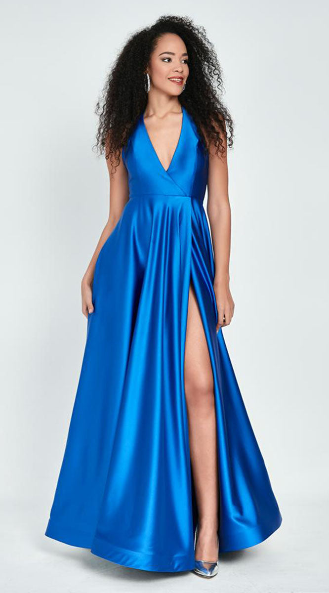 Satin Bridesmaids Long Dress - LAP1232 - ROYAL BLUE - LA Merchandise