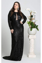 Load image into Gallery viewer, Sequin Formal Dress - LA7795 - BLACK - LA Merchandise