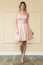 Load image into Gallery viewer, Sequined Homecoming Dress -LAY8930 - BLUSH - LA Merchandise