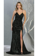 Load image into Gallery viewer, Sequined Prom Long Dress &amp; Plus Size - LA7852 - HUNTER GREEN - LA Merchandise