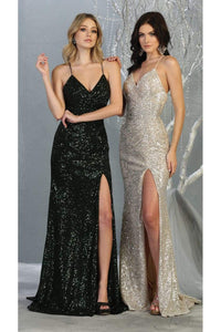 Sequined Prom Long Dress & Plus Size - LA7852 - - LA Merchandise