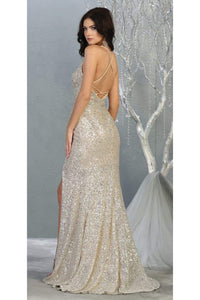 Sequined Prom Long Dress & Plus Size - LA7852 - - LA Merchandise