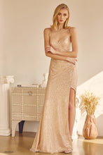 Load image into Gallery viewer, Sequined Prom Sexy Dress - LAT273 - CHAMPAGNE - LA Merchandise