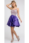 Load image into Gallery viewer, Sexy Back Short Prom Dress - LAT760 - Purple - LA Merchandise