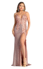 Load image into Gallery viewer, Sexy Backless Evening Gown - LA7884 - ROSEGOLD - Dress LA Merchandise