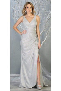 Sexy Metallic Prom Dress - LA1768 - SILVER - LA Merchandise