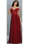 Load image into Gallery viewer, Sexy Off Shoulder Formal Dress - LA1714 - BURGUNDY - LA Merchandise