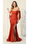 Load image into Gallery viewer, La Merchandise LA1858 Sexy Off The Shoulder Stretchy Bridesmaids Gown - RUST - LA Merchandise