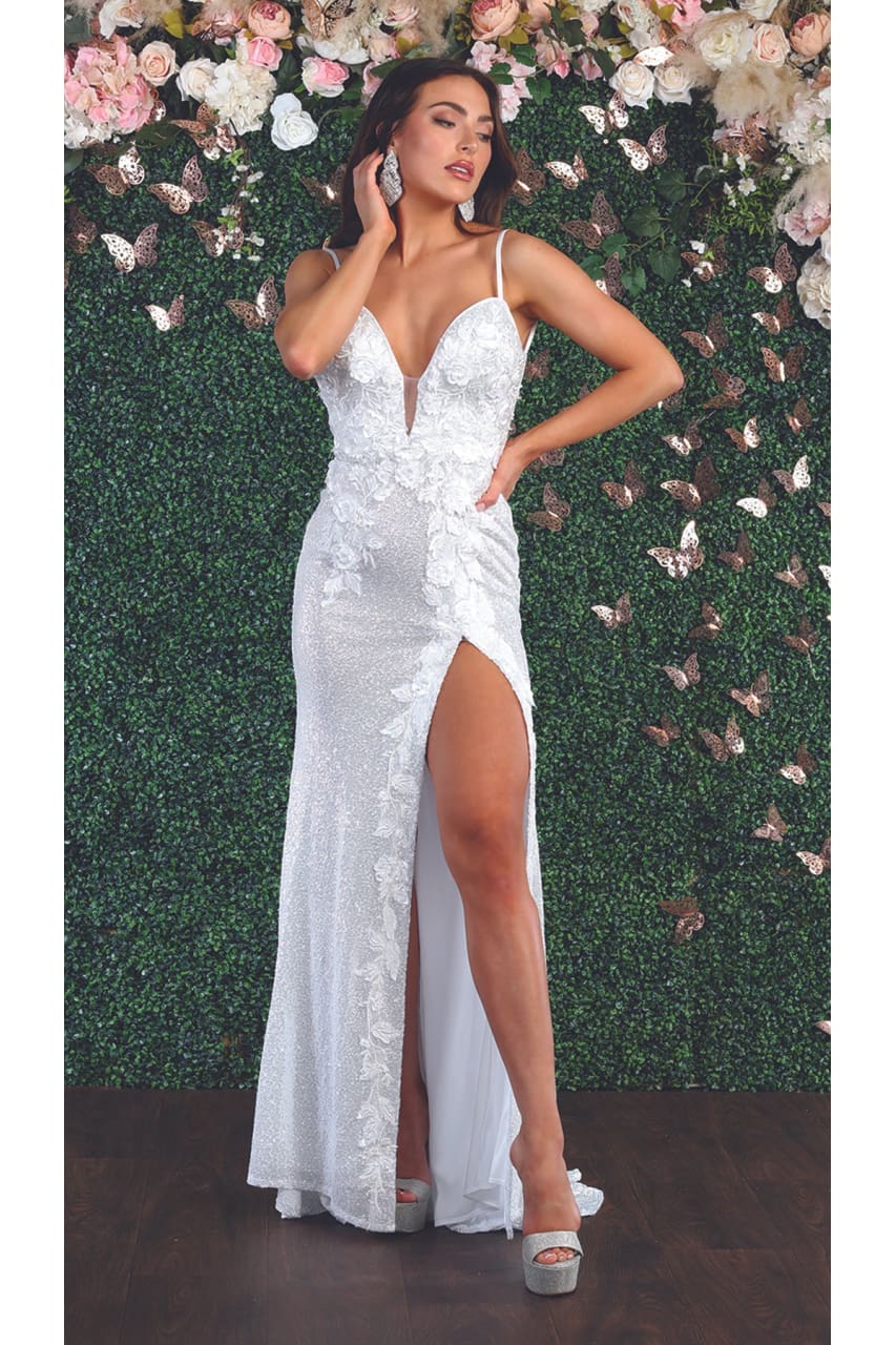 Sexy Wedding Evening Gown - LA7884B - WHITE - Dress LA Merchandise