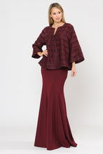 Load image into Gallery viewer, Shiny Bell Sleeve Open Jacket - LAYJK1902 - Burgundy - Women&#39;s Jacket LA Merchandise