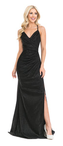 Shiny Prom Formal Gown- LN5222 - BLACK - LA Merchandise