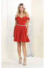 Load image into Gallery viewer, LA1916 Short A-Line Cold Shoulder Homecoming Dress - RUST - LA Merchandise