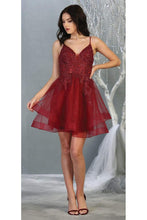 Load image into Gallery viewer, Short Holiday Cocktail Dress -LA1816 - BURGUNDY - LA Merchandise