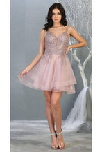 Load image into Gallery viewer, Short Holiday Cocktail Dress -LA1816 - MAUVE - LA Merchandise