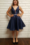 Load image into Gallery viewer, Short Plunging V-Neckline Mikado Bridesmaid Dress LAY7894 - - LA Merchandise