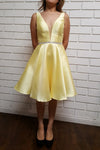 Load image into Gallery viewer, Short Plunging V-Neckline Mikado Bridesmaid Dress LAY7894 - - LA Merchandise