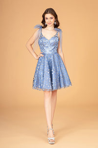 Short Prom Dress - LASGS3088 - SMOKY BLUE - LA Merchandise