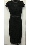 Load image into Gallery viewer, La Merchandise LA1106 Classic Short Sleeve Lace Knee Length MOB Dress - Black - LA Merchandise