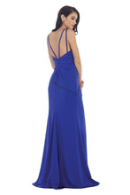 Load image into Gallery viewer, Shoulder straps pleated chiffon dress with high front slit- LA1469 - - LA Merchandise