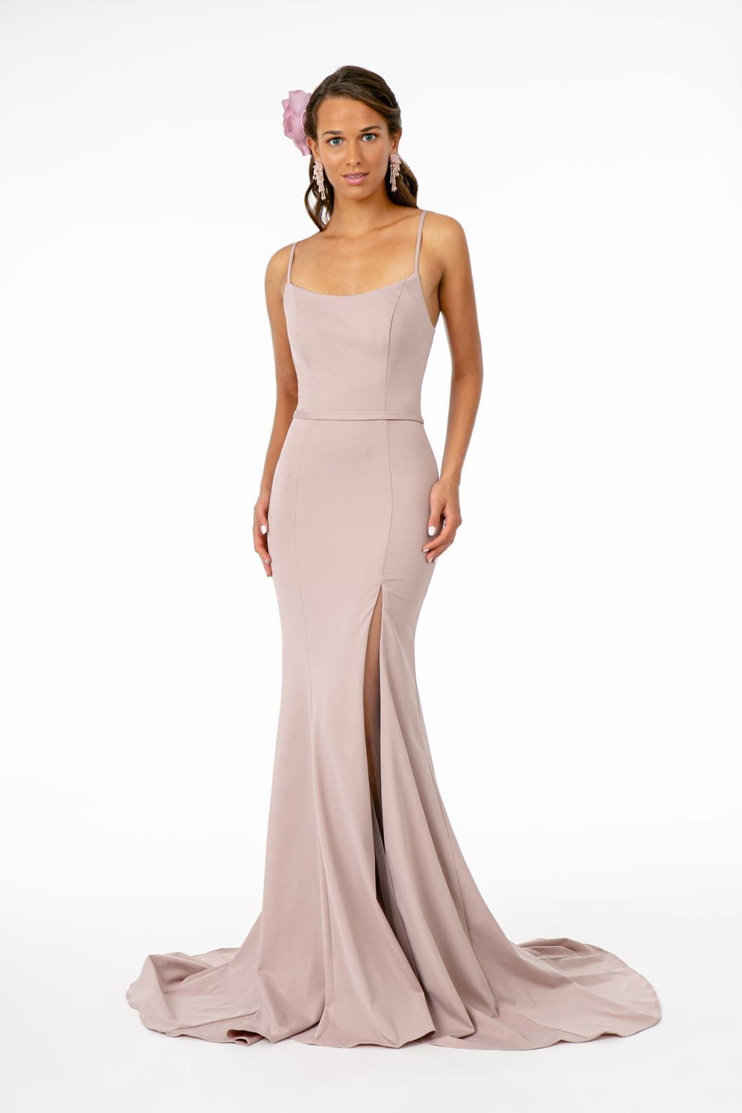 Side Slit Long Dress - LAS2670 - MAUVE - LA Merchandise