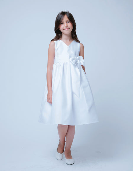 La Merchandise LAKB543 White 12 M Special Occasion Baby Dress with Bow - - LA Merchandise