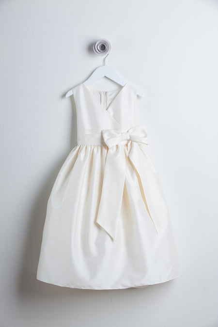 La Merchandise LAKB543 White 12 M Special Occasion Baby Dress with Bow - - LA Merchandise