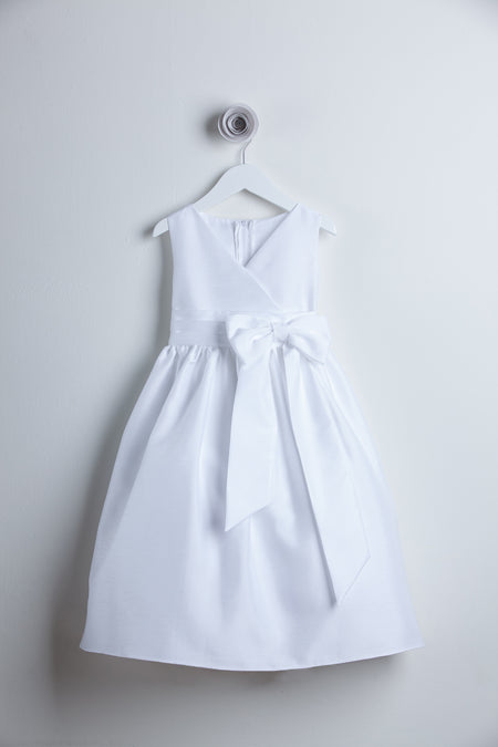 La Merchandise LAKB543 White 12 M Special Occasion Baby Dress with Bow - - LA Merchandise
