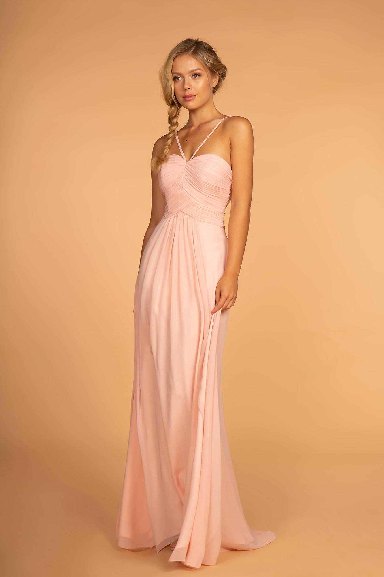 Simple Bridesmaids Long Dresses - LAS2607 - BLUSH - LA Merchandise