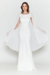 Load image into Gallery viewer, Simple Cap Sleeve Bridal Gown - LAY8566B - OFF WHITE IVORY - LA Merchandise