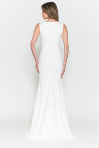 Simple Cap Sleeve Engagement Gown - LAY8566 - - LA Merchandise