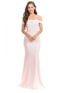 Simple Mermaid Bridesmaids Dress - LN5194 - BLUSH PINK - LA Merchandise