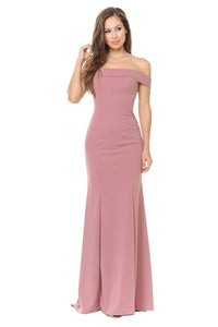 Simple Mermaid Bridesmaids Dress - LN5194 - MAUVE - LA Merchandise