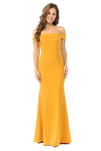 Simple Mermaid Bridesmaids Dress - LN5194 - MUSTARD - LA Merchandise