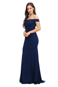 Simple Mermaid Bridesmaids Dress - LN5194 - NAVY BLUE - LA Merchandise