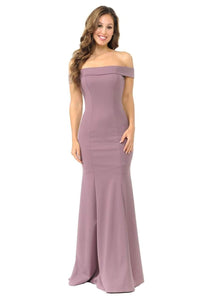 Simple Mermaid Bridesmaids Dress - LN5194 - PLUM - LA Merchandise
