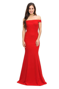 Simple Mermaid Bridesmaids Dress - LN5194 - RED - LA Merchandise