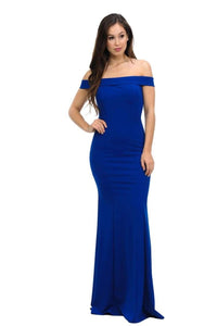 Simple Mermaid Bridesmaids Dress - LN5194 - ROYAL BLUE - LA Merchandise