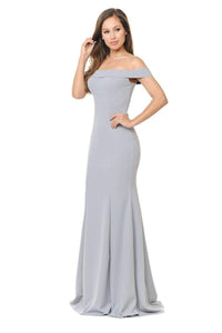 Simple Mermaid Bridesmaids Dress - LN5194 - SILVER - LA Merchandise