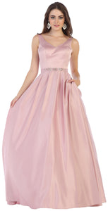 Sleeveless A-line Formal Dress-LA1595 - MAUVE - Dresses LA Merchandise