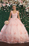 Load image into Gallery viewer, Sleeveless Floral Quinceañera Gown - LA157 - BLUSH - LA Merchandise