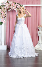 Load image into Gallery viewer, Sleeveless Floral Quinceañera Gown - LA157 - WHITE - LA Merchandise