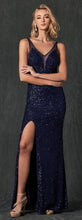Load image into Gallery viewer, Sleeveless Prom Dress - LAT264 - NAVY BLUE - LA Merchandise