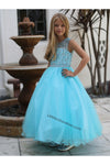 Load image into Gallery viewer, Sleeveless Sequins &amp; Embroiderer Short Mesh Dress- LAD5274 - AQUA - LA Merchandise