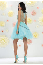 Load image into Gallery viewer, Sleeveless metallic lace applique short mesh dress- LA1462 - - LA Merchandise