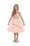 Load image into Gallery viewer, Sleeveless rhinestones short mesh dress with cut of back- DR5240 - Blush - LA Merchandise