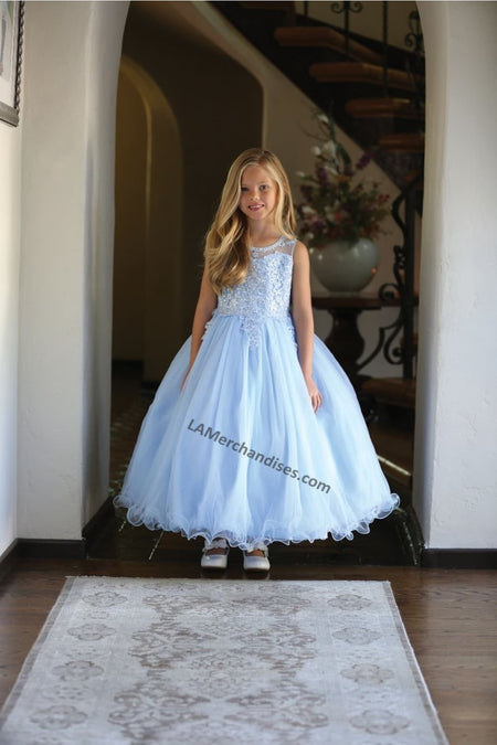 Sleeveless sequins & embroiderer mesh dress- DR5241 - White - LA Merchandise