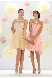 Sleeveless short mesh dress- LA1429 - - LA Merchandise