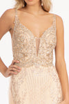 Load image into Gallery viewer, Spaghetti Strap Embellished Mermaid Dress - LAS3069 - Champagne - Dresses LA Merchandise