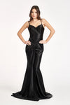 Load image into Gallery viewer, Spaghetti Strap Satin Mermaid Dress - LAS3044 - Black - Dresses LA Merchandise